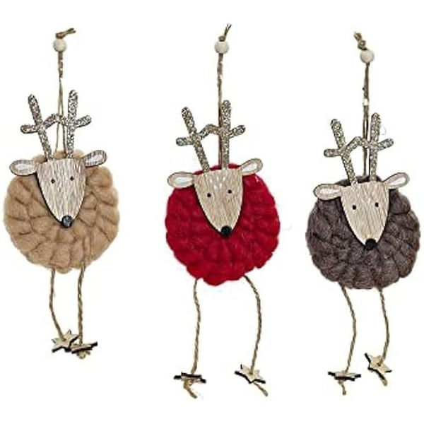 Juldekoration - DKD Home Decor - Ren - 3 delar - Flerfärgad - Polyester - Trä Juldekoration - DKD Home Decor - Ren - 3 delar - Flerfärgad - Polyester - Trä