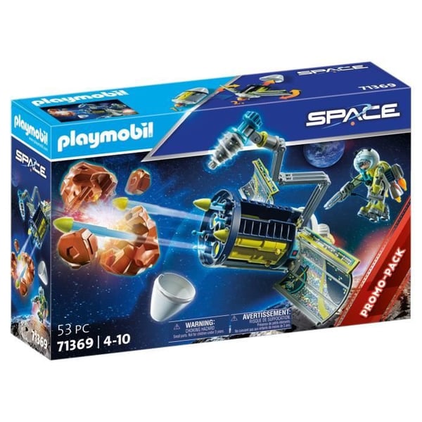 PLAYMOBIL 71369 Rymdastronaut och satellit, Action Heroes rymden, Skydda Jorden, 53 delar, Från 4 år
