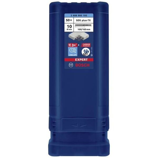 Bosch Tillbehör EXPERT SDS plus-7X 2608900193 Hammarborr 50 stycken 10,00 mm Total längd 165 m