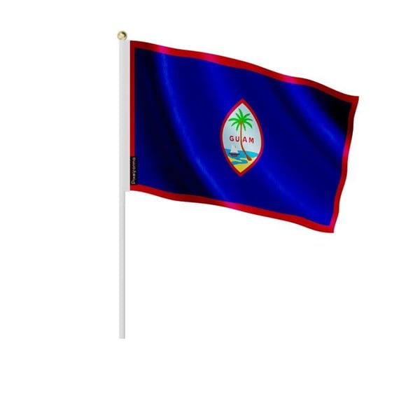 Mini-Flaggor – Guam – 14 x 21 cm – Att Hålla i Hand – Polyester - 100 stycken – Pixelforma
