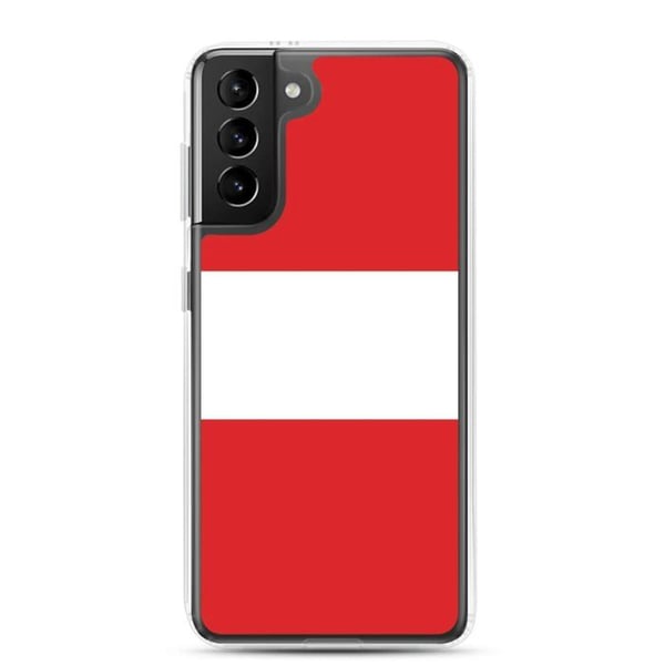 Telefonfodral – Peruanska flaggan – Kompatibel med Samsung Galaxy S10e – Mjukt fodral – Stöttålig och chockresistent – Pixelforma