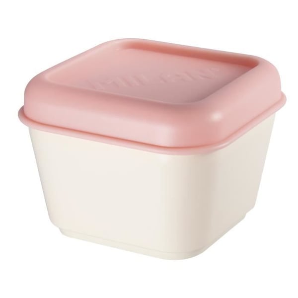 Livsmedelslåda - Serie 1918 - 0,33L - Fyrkantig - Rosa lock - BPA-fri