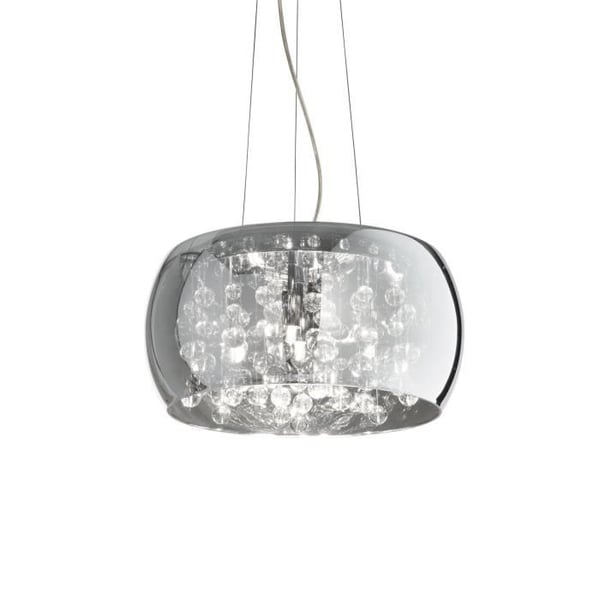 Hänglampa 5 Ljuskällor - Ideal Lux - IDL197661 - Grå - Glas - Nutida - Design