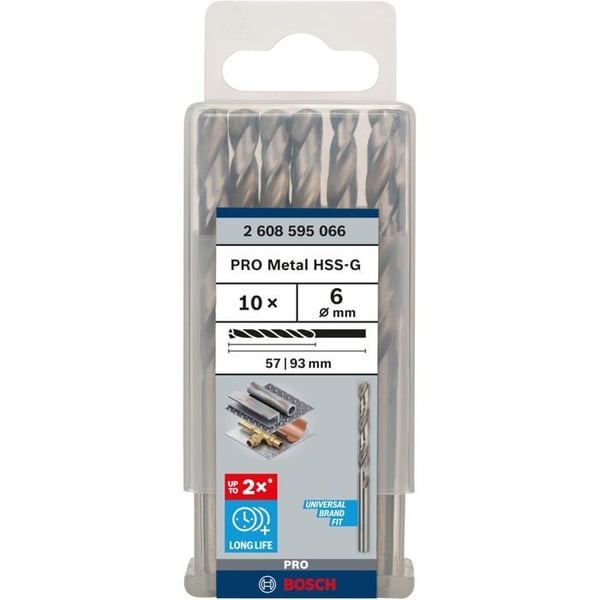 Bosch HSS-G markborr, DIN 338 6 x 57 x 93 mm