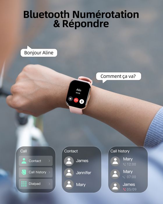 Smartklocka - Parsonver - Sport Dam - Bluetooth Samtal - Sömnmonitor - IP68