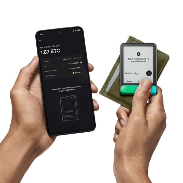 Cryptowallet Ledger Flex™ Vert patineret med inkluderet recovery key