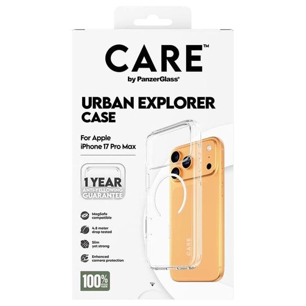 Chockresistant MagSafe-fodral för iPhone 17 Pro Max Panzer Glass Transparent