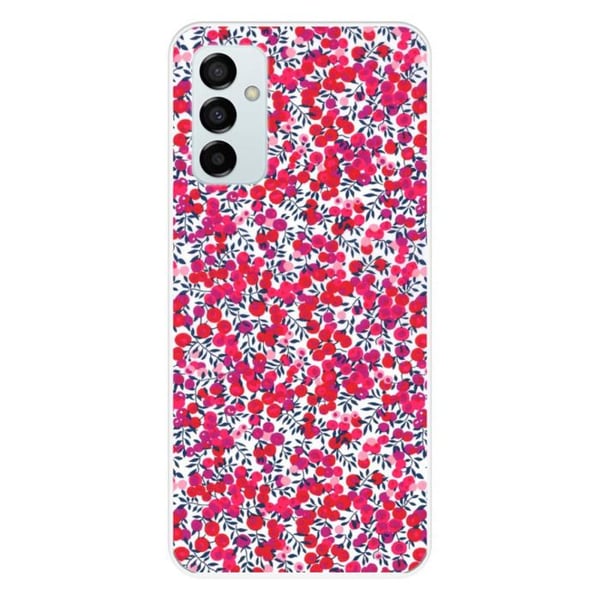 1001Coques - Silikonfodral kompatibelt med Samsung Galaxy M23 - Liberty Wiltshire röd mönster - Originaldesign tryckt i Frankrike