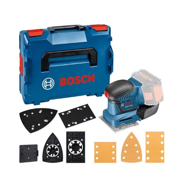 Vibrerande slipmaskin - BOSCH - GSS18 V-10 - Utan batteri, utan laddare - tillbehör - L-Boxx - 06019D0202