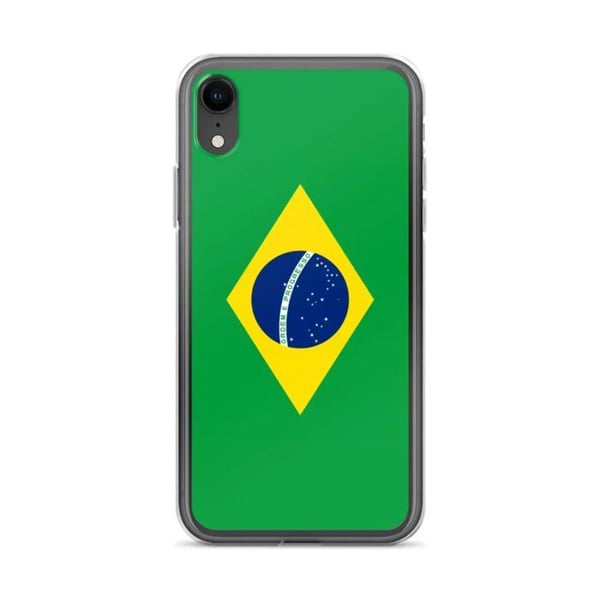Mobilskal – Brasiliens flagga – Kompatibel med iPhone XR – Mjuk fodral – Hållbar och stötsäker - Silikon - Pixelforma