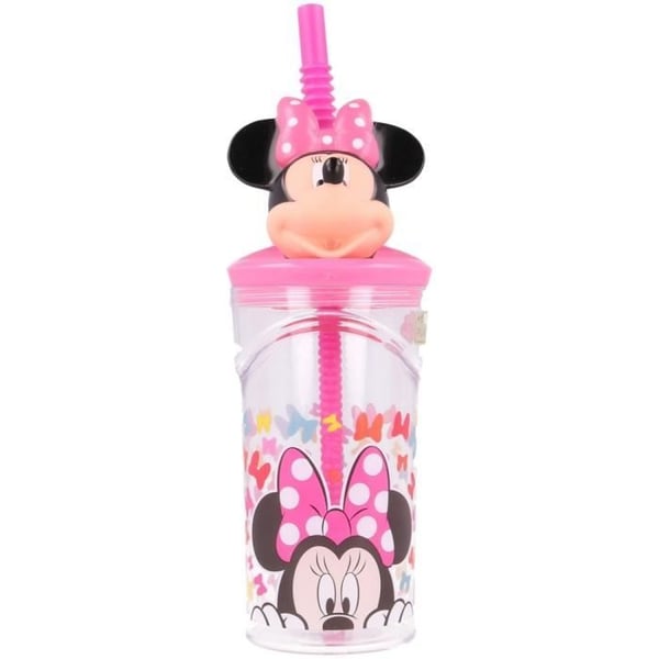 Disney figura 3D sugrörsglas - rosa - 7,5x23x7,5 cm