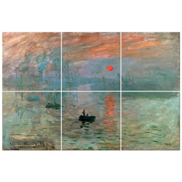 Legendarte - Multi Panel Print Painting. Rising Sun - Claude Monet cm. 100x150 (6 paneler)