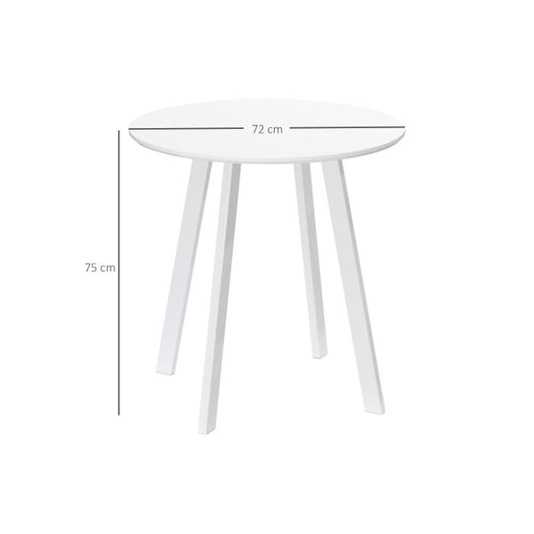 Køkkenbord - MUVOE - Rund - Hvid - 2 pladser - Metal