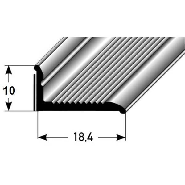 Självklistrande fotlist 8 x 18.4 mm för en väggfinish i anodiserad aluminium