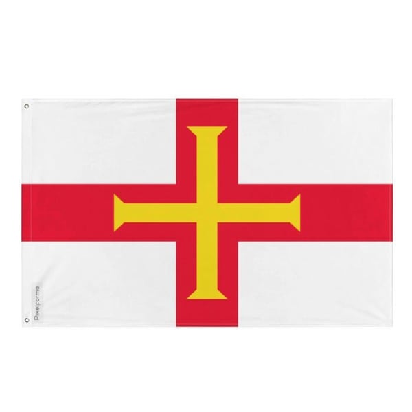 Guernseyflagga – 160 x 240 cm – Hållbar Polyester – 2 Metallöljett – Inomhus / Utomhus – Pixelforma