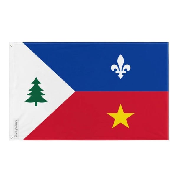 Acadiens flagga från Aroostook County – 60 x 90 cm – Polyester – Metallöglor – Motståndskraftig