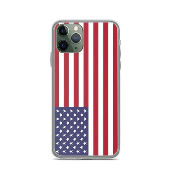 Telefonfodral – USA:s flagga – Kompatibel med iPhone 11 Pro – Mjukt fodral – Slitstarkt och stötresistent – Silikon – Pixelforma