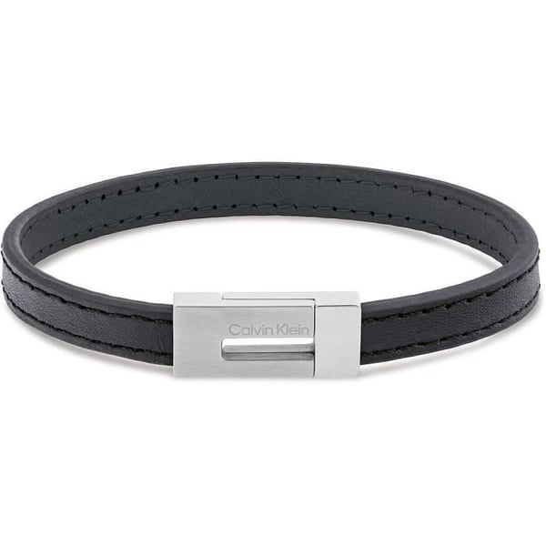 Armband - Calvin Klein - Rostfritt stål - Läder - Svart och Silver