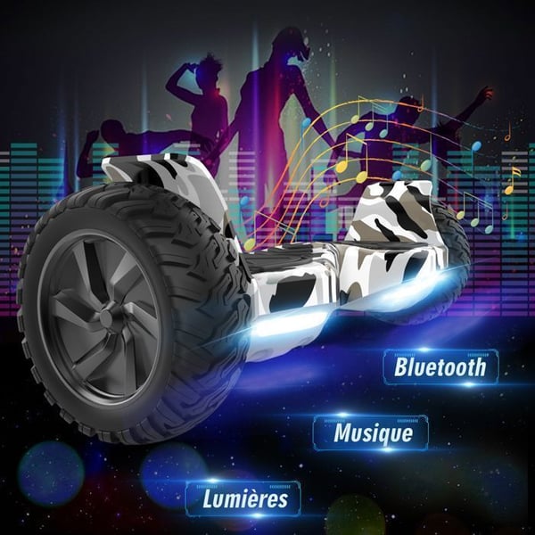 Hoverboard 8,5 tommer Hummer Off-Road LED Bluetooth med kraftfuld motor Ideel gave Camouflage