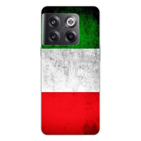 1001Coques - Silikonfodral kompatibelt med OnePlus 10T 5G - Mönster italiensk flagga - Originaldesign tryckt i Frankrike