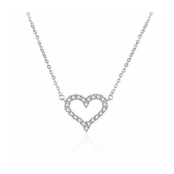 Romantisk silverhalsband med cour AGT-N036W