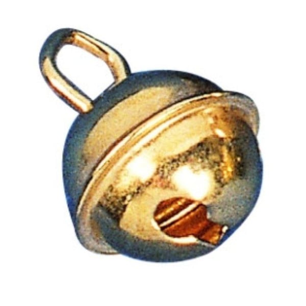 Dekorations-klockor metall (form boll) 9mm påse 10 st, guld