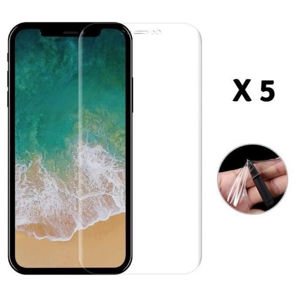 Set med 5 skyddande filmer för iPhone 11 PRO - Ultra-resistent plastskärmsskydd med anti-repor, ultratunn Phonillico®