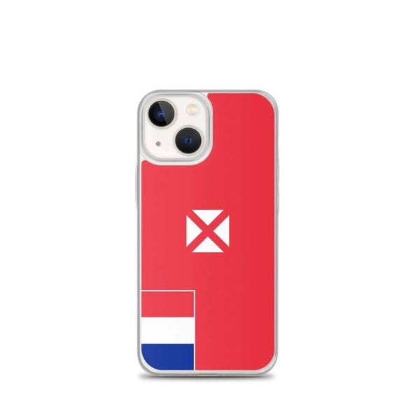 Telefonfodral – Wallis- och Futuna-flagg – Kompatibel med iPhone 13 mini – Mjuk Skal – Slitstark och Stöttålig - Silikon - Pixelforma