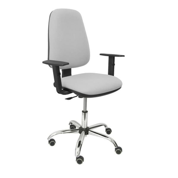 Ergonomisk kontorsstol - Modell 17CPBALI40B10 - Höjdjusterbar - Justerbara armstöd - Grått tyg