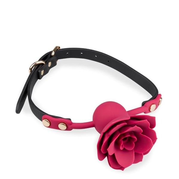 Gagboll i konstläder med rosa silikon - Röd Gagboll i konstläder med rosa silikon - Röd