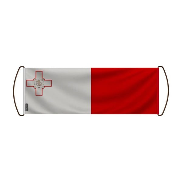 Rullflagg - Maltas flagga - 17 x 50 cm - Polyester - Handflagga - Pixelforma