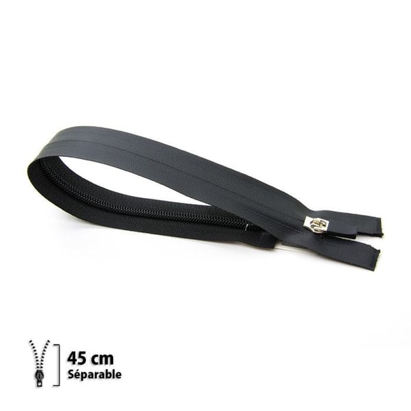 Facklås Z44 - Svart - VATTENTÅLIG 6 mm Delbar 45 cm
