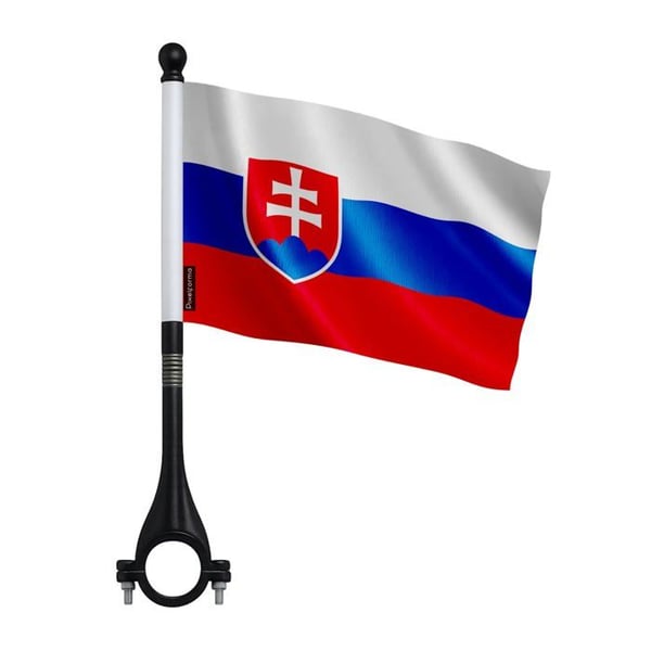 Slovakien Cykelflagga i Polyester – 14 x 21 cm – Cykelflagga – 10 stycken