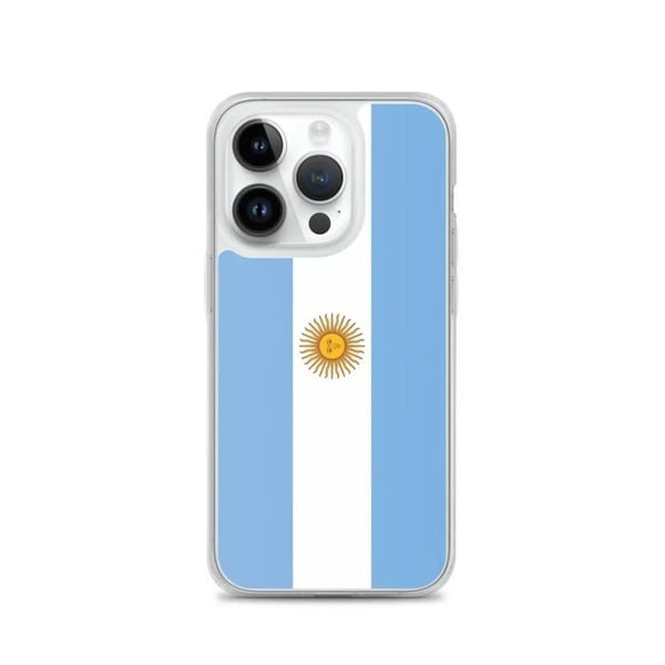 Mobilskydd – Argentinas flagga – Kompatibel med iPhone 14 Pro – Flexibel fodral – Slitstark och stötabsorberande - Silikon - Pixelforma