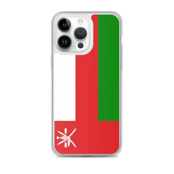 Mobilskydd – Omanflagga – Kompatibel med iPhone 14 Pro Max – Flexibelt fodral – Stötsäkert och slitstarkt - Silikon - Pixelforma