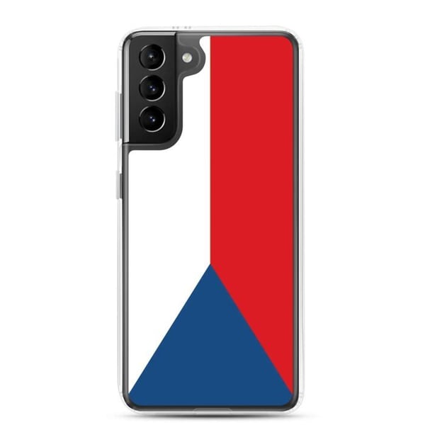 Mobilskal – Tjeckiens flagga – Kompatibel med Samsung Galaxy S21 Ultra – Mjuk fodral – Slitstark och stötbeständig – Pixelforma