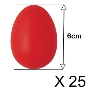 Plastägg - Rayher - 25 stycken - Röd - 6 cm - Dekorabla
