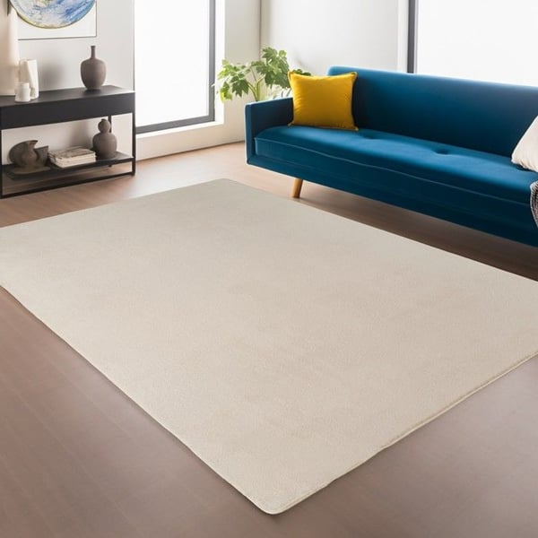 Ayyildiz Modern design matta Crème 160 x 220 cm Tvättbar med kort lugg, halkfri och mjuk, modern enfärgad för