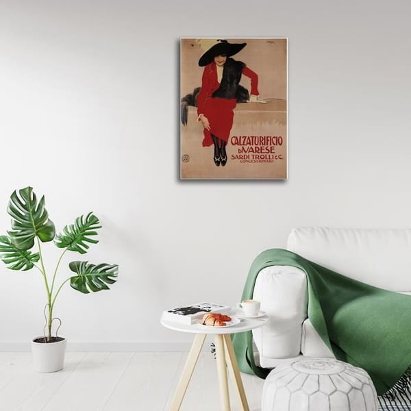 Legendarte - Vintage reklamaffisch Calzaturificio Di Varese - Målning, tryck på duk cm. 50x70