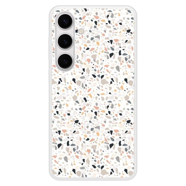 Siliconförstärkt skal med tryck, kompatibelt med Samsung Galaxy S24 Plus, Terrazzo-färg