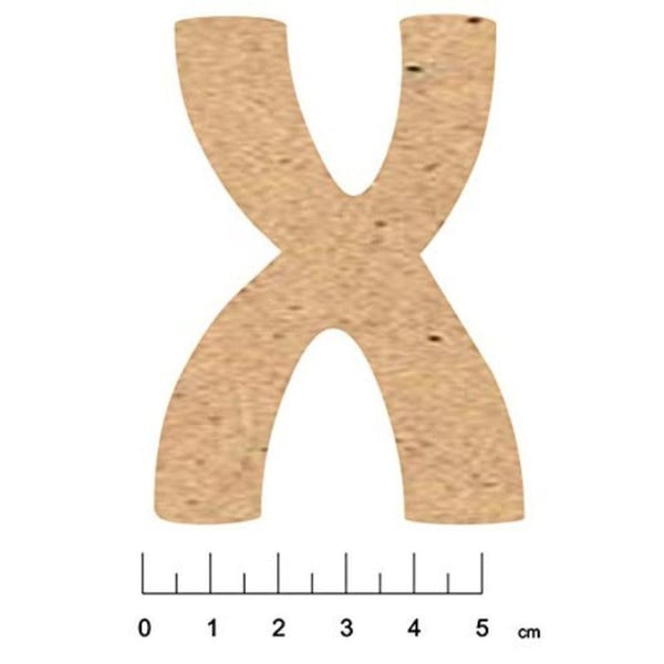 Terre & Bois Créations - Bokstäver i MDF trä med självhäftande baksida 7,5cm Bokstav X