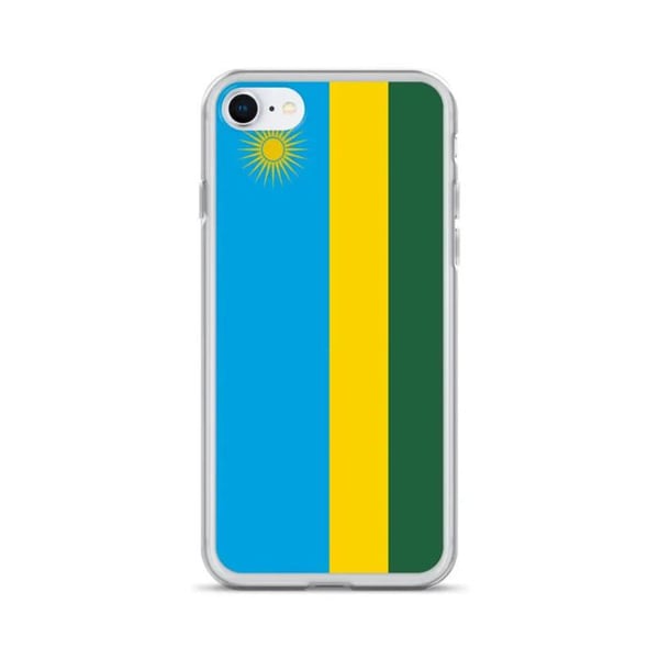 Mobilskal – Rwandas flagga – Kompatibel med iPhone 6 Plus – Flexibelt fodral – Slitstarkt och stöttåligt – Silikon – Pixelforma