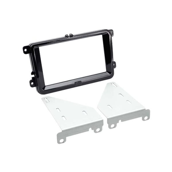 2-DIN frontplatta adapter - Volkswagen - Piano svart - Universal - För Seat och Skoda
