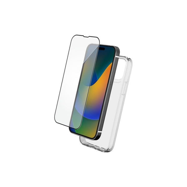 Coque iPhone 15 Pro - BigBen - TPU Transparent - Härdat Glas 9H - Stötskydd och Repbeteckning