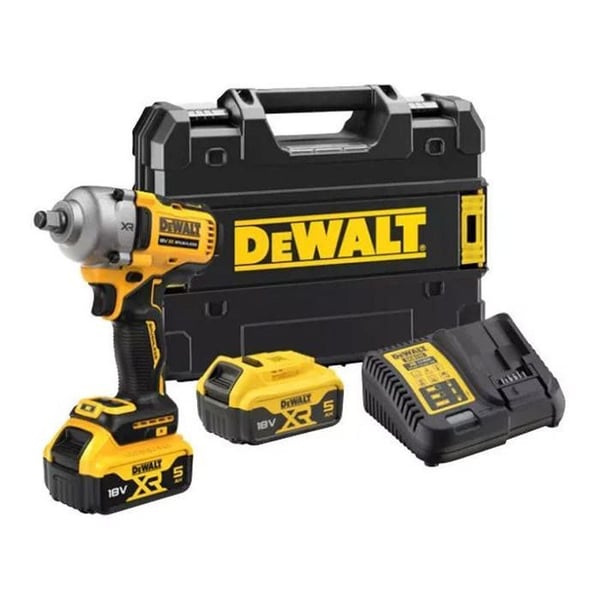 Kompakt 1/2" slagmutternyckel XR 18V - DEWALT - med 2 batterier 18V 5.0Ah - laddare - förvaringslåda - DCF892P2T-QW