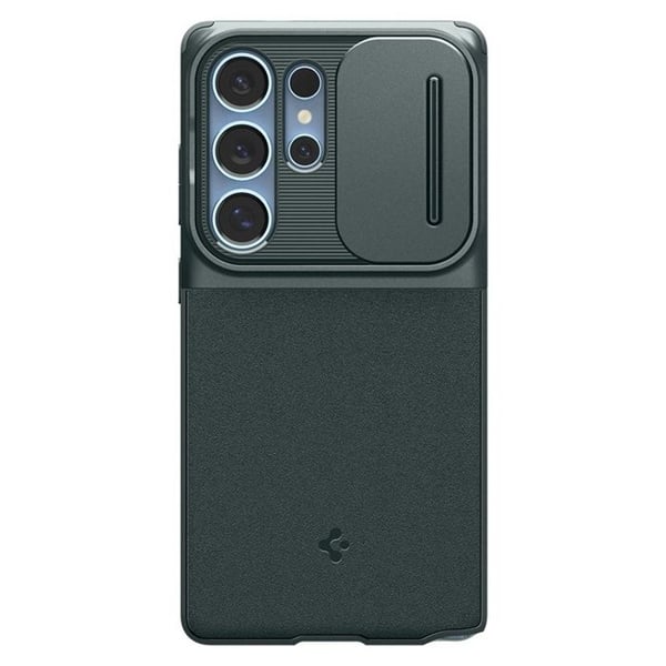 "Coque - SPIGEN - Optik Armor - Samsung Galaxy S25 Ultra - Abyssgrøn - Forstærket beskyttelse"