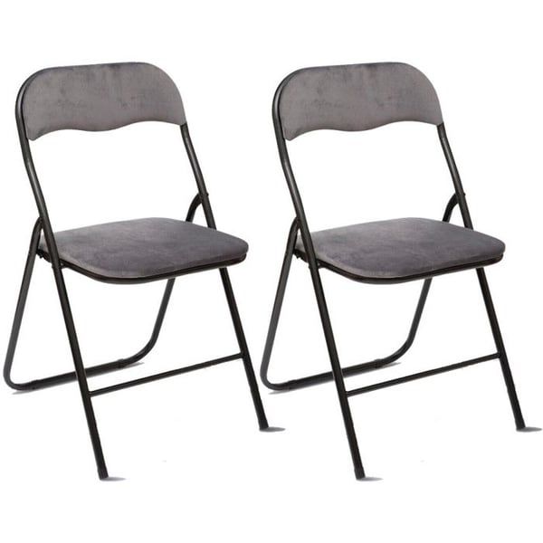 Set med 2 Atmosphera "Easy" sammetsfällbara stolar - Grå