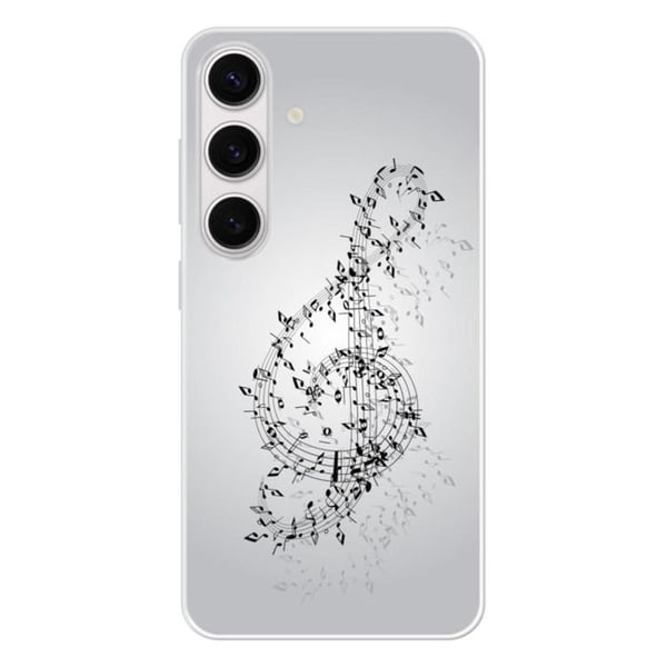 Förstärkt silikonfodral med tryck, kompatibelt med Samsung Galaxy S24 Valse des notes
