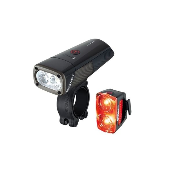 Cykelbelysning - SIGMA - Buster 1600 + RL150 - 1600 lumen - Uppladdningsbar USB - Vattentålig
