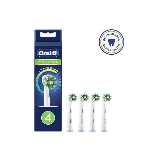 Broschett - ORAL-B - Cross Action - Paket med 4 - CleanMaximiser-teknologi - Olika färger